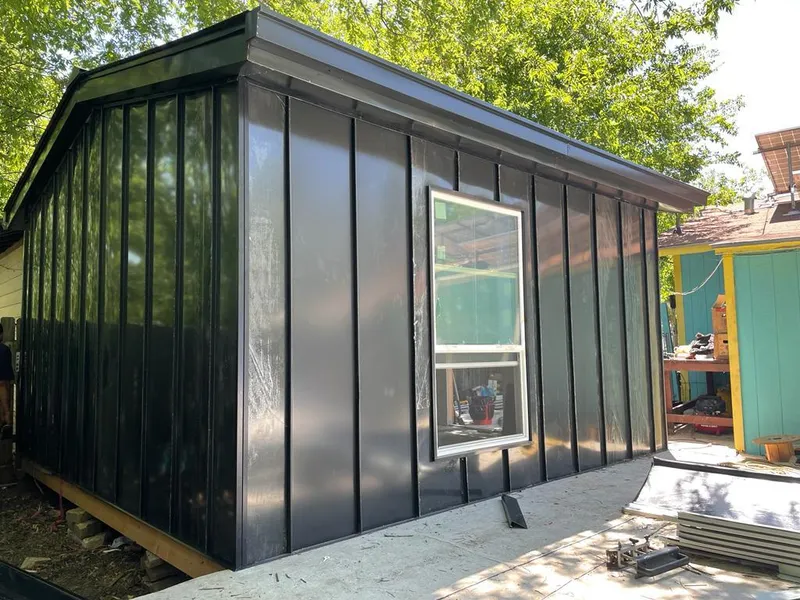 Black standing seam metal wall panels for Metal Roof Installation in Coal